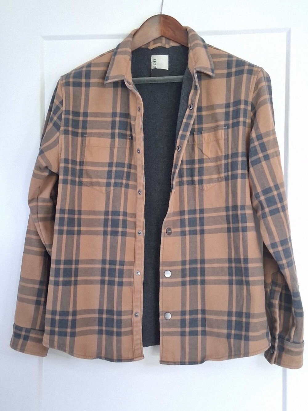 Vuori Range Shirt Jacket Men’s Large Shadow Plaid Fleece Lined Flannel